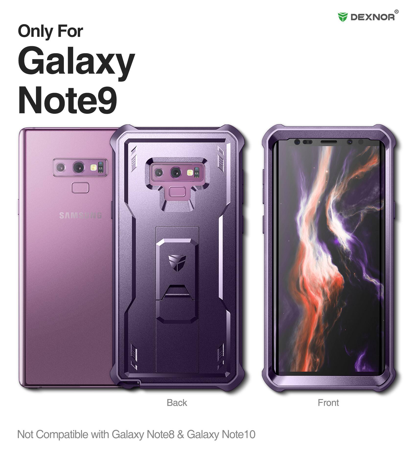 Only For Galaxy Note9  
DEXNOR  
Back Front  
Not Compatible with Galaxy Note8 & Galaxy Note10