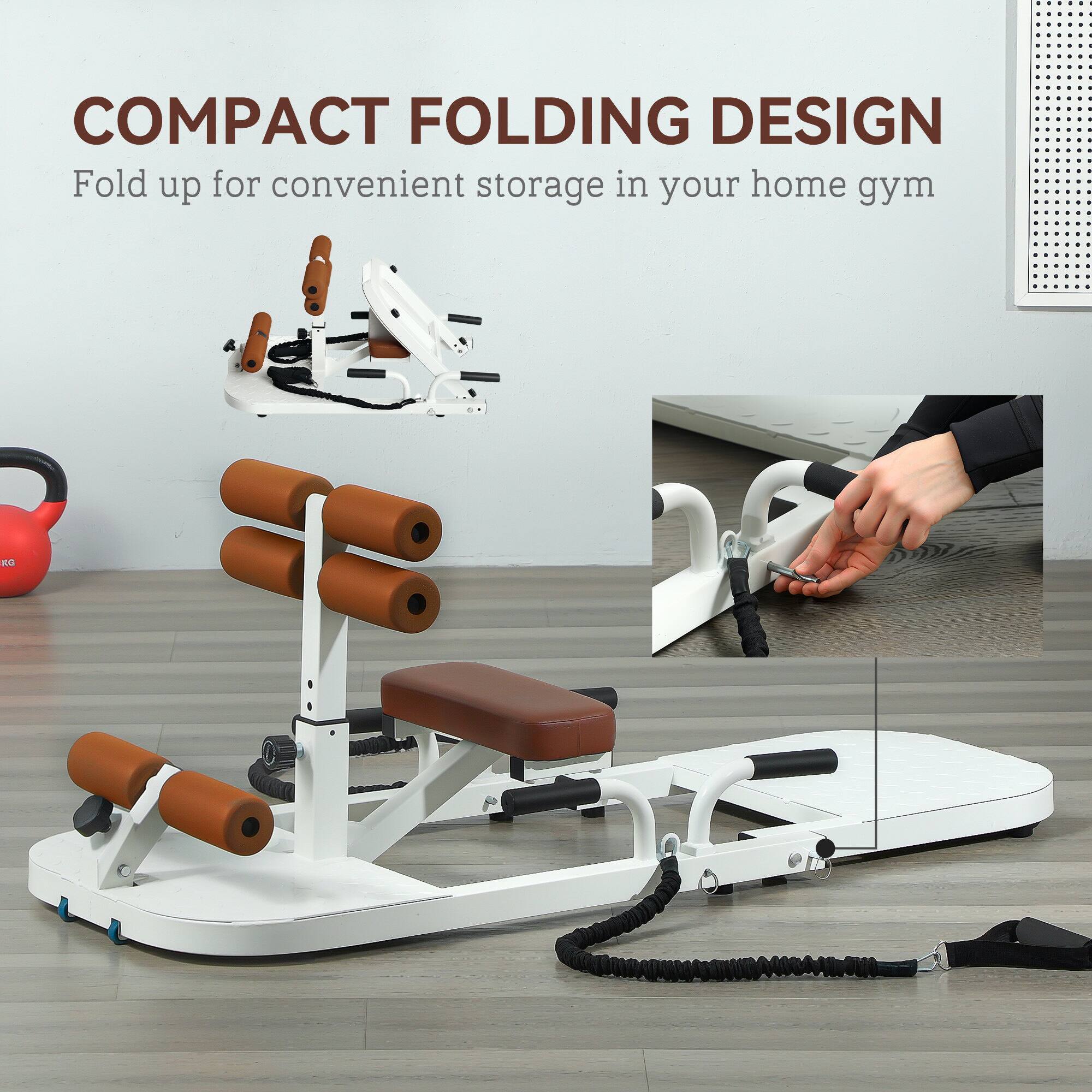 COMPACT FOLDING DESIGN
Fold up for convenient storage in your home gym