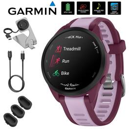 Garmin - Forerunner 165 Music Smart Sport Watch, Berry + Lilac w/ Accessories Bundle - Berry/Lilac - (2024)