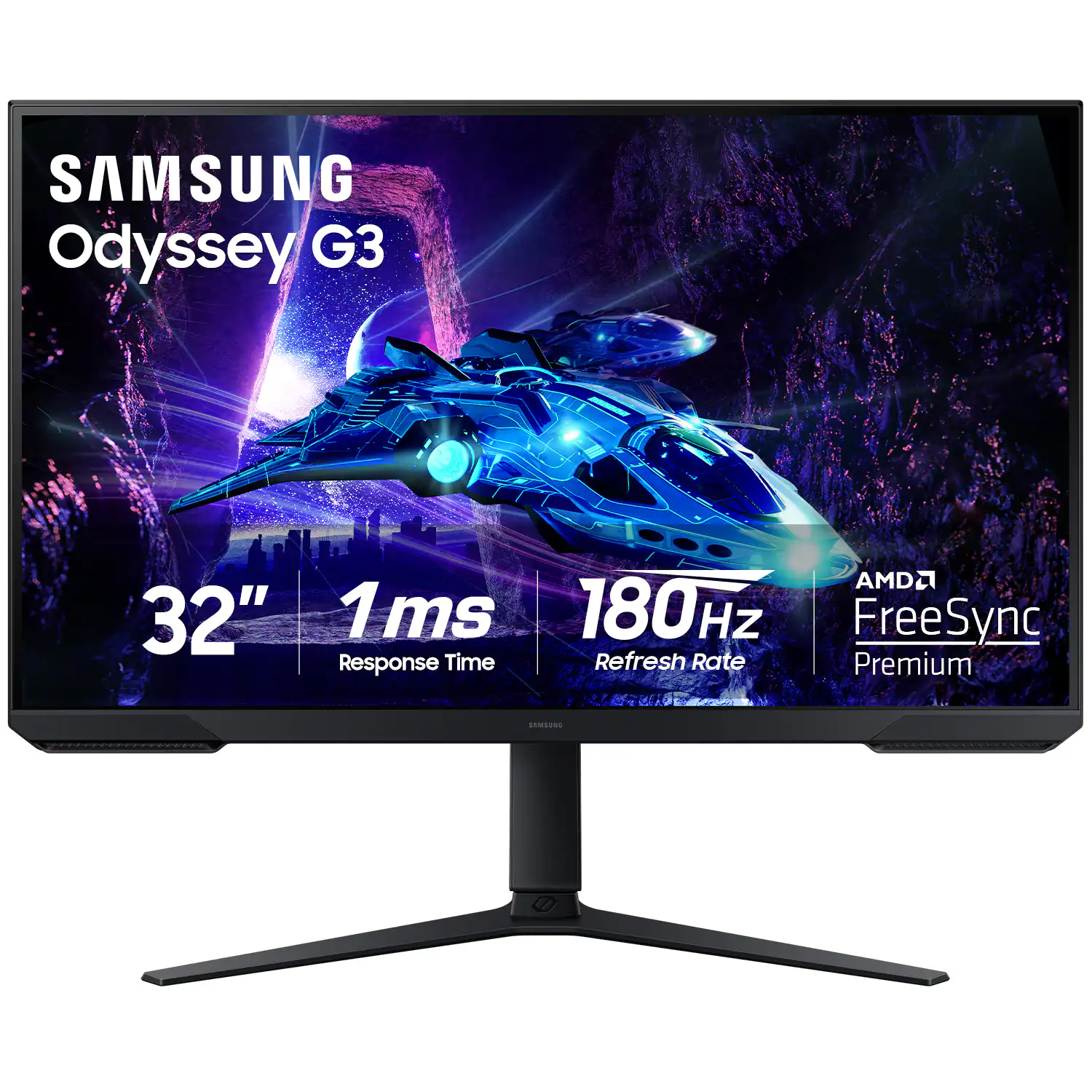 SAMSUNG Odyssey G3 32" 1 ms 180Hz Refresh Rate Response Time AMD FreeSync Premium