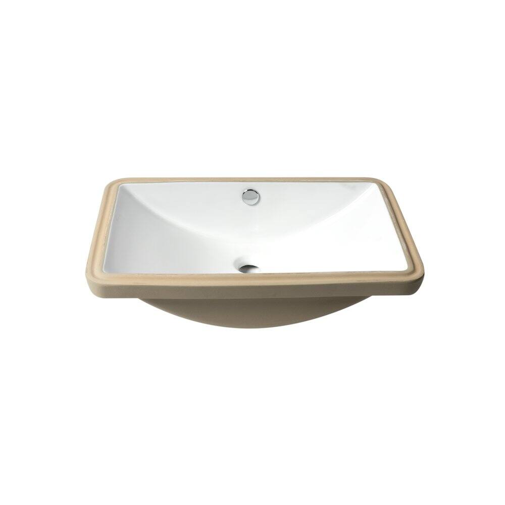 Left. Alfi - White 24" Rectangular Undermount Ceramic Sink - White.