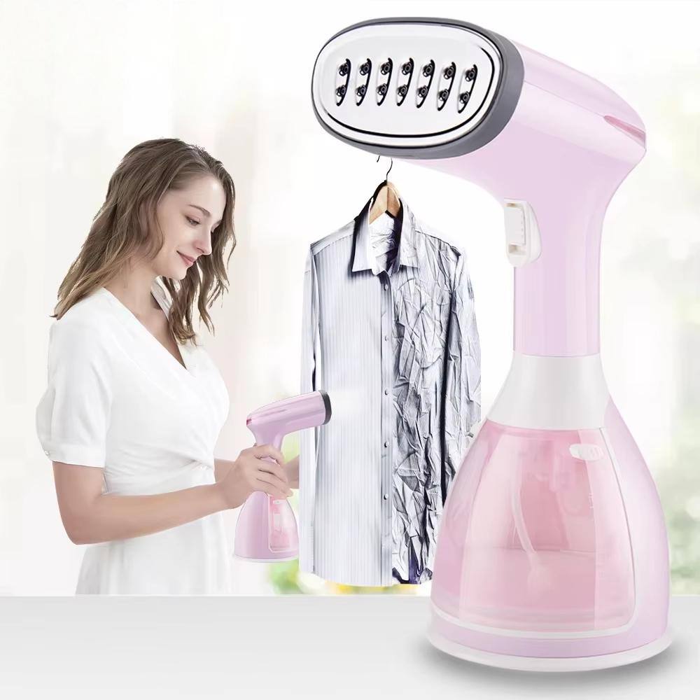 Left. Luckbyte - 1500W Portable Handheld Garment Steamer Fast Heat Fabric Steam Iron for Clothes - Purple.