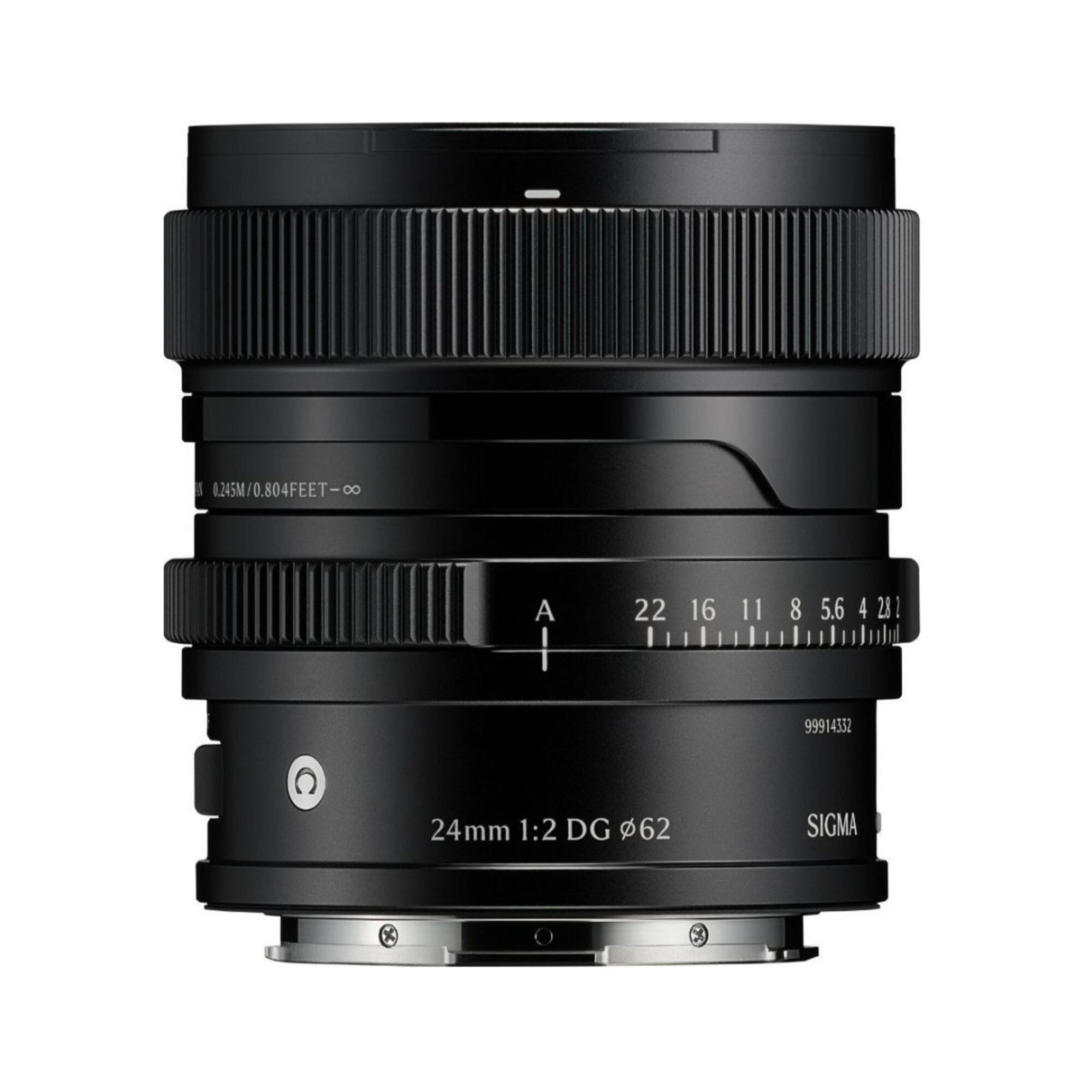 0.245M/0.804FEET - ∞  
A  
22 16 11 8 5.6 4 2.8  
99914352  
24mm 1:2 DG 62  
SIGMA