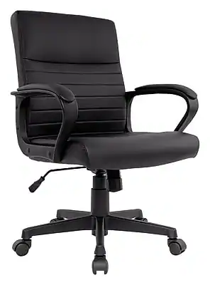 Front. Staples - Staples Tervina Ergonomic Luxura Swivel Manager Chair, Black (56904V-CC) - Black.