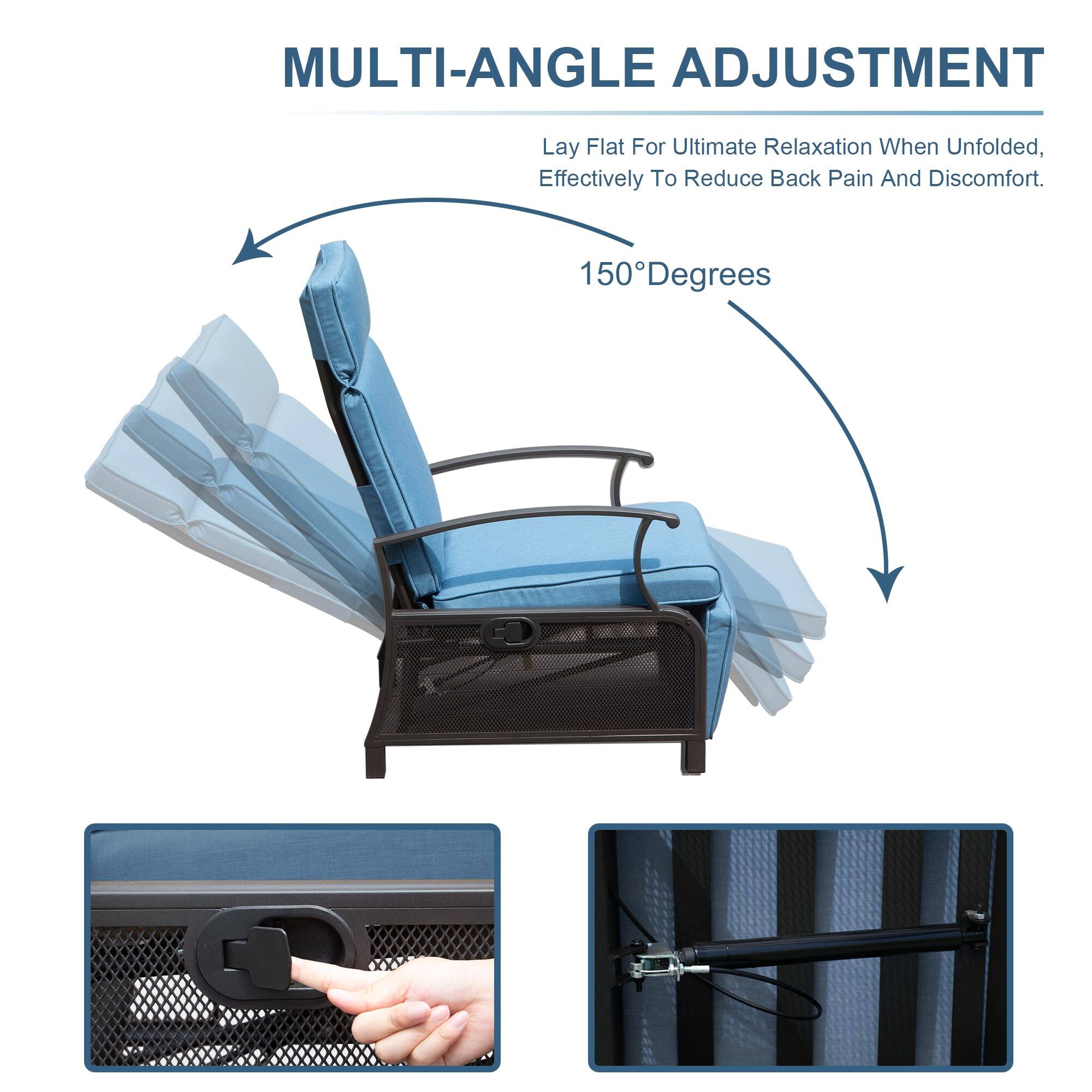 MULTI-ANGLE ADJUSTMENT

Lay Flat For Ultimate Relaxation When Unfolded, Effectively To Reduce Back Pain And Discomfort.

150° Degrees