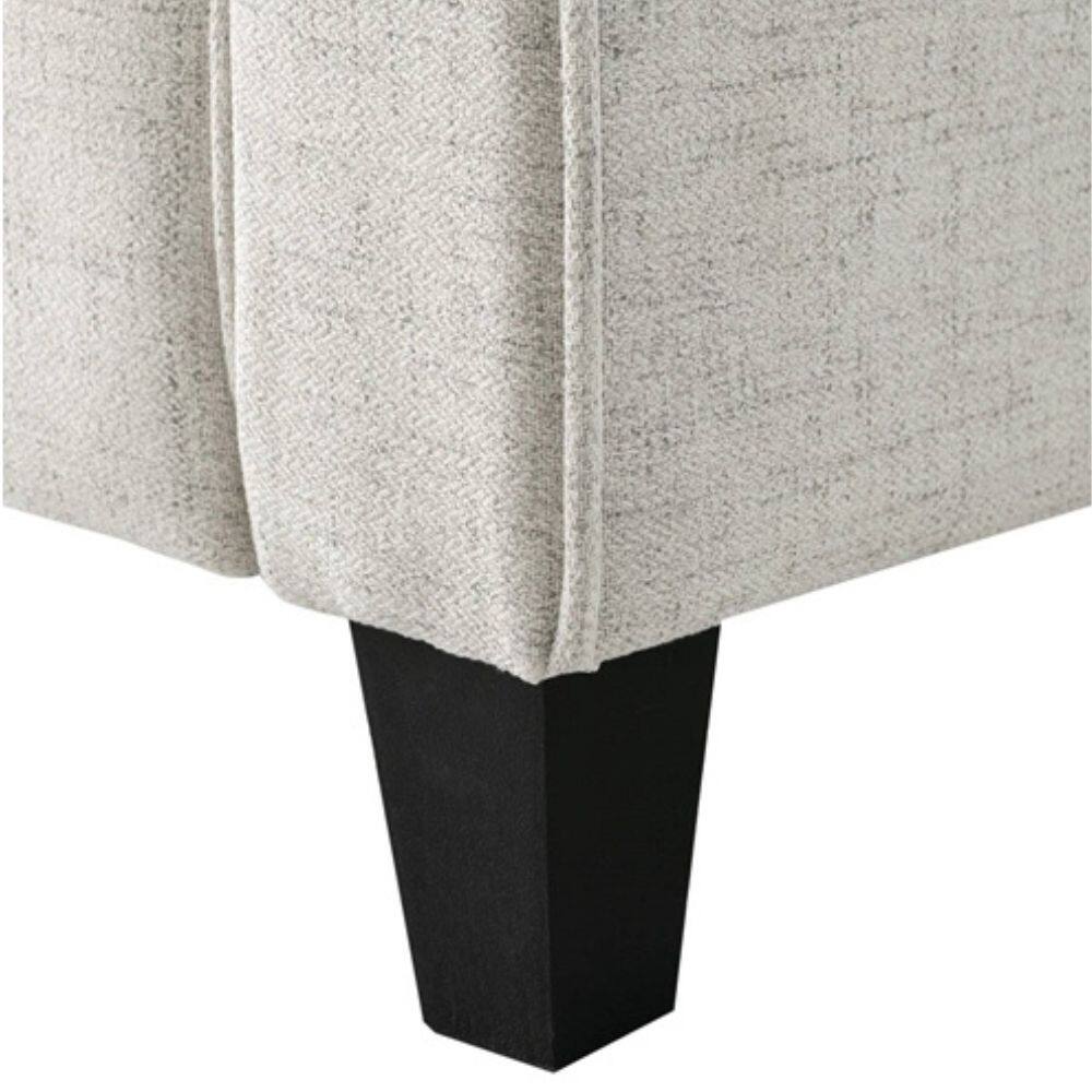 Back. Hivvago - Modern Upholstered Loveseat Sofa in Cream Microfiber with Button Tufted Cushions - Cream.