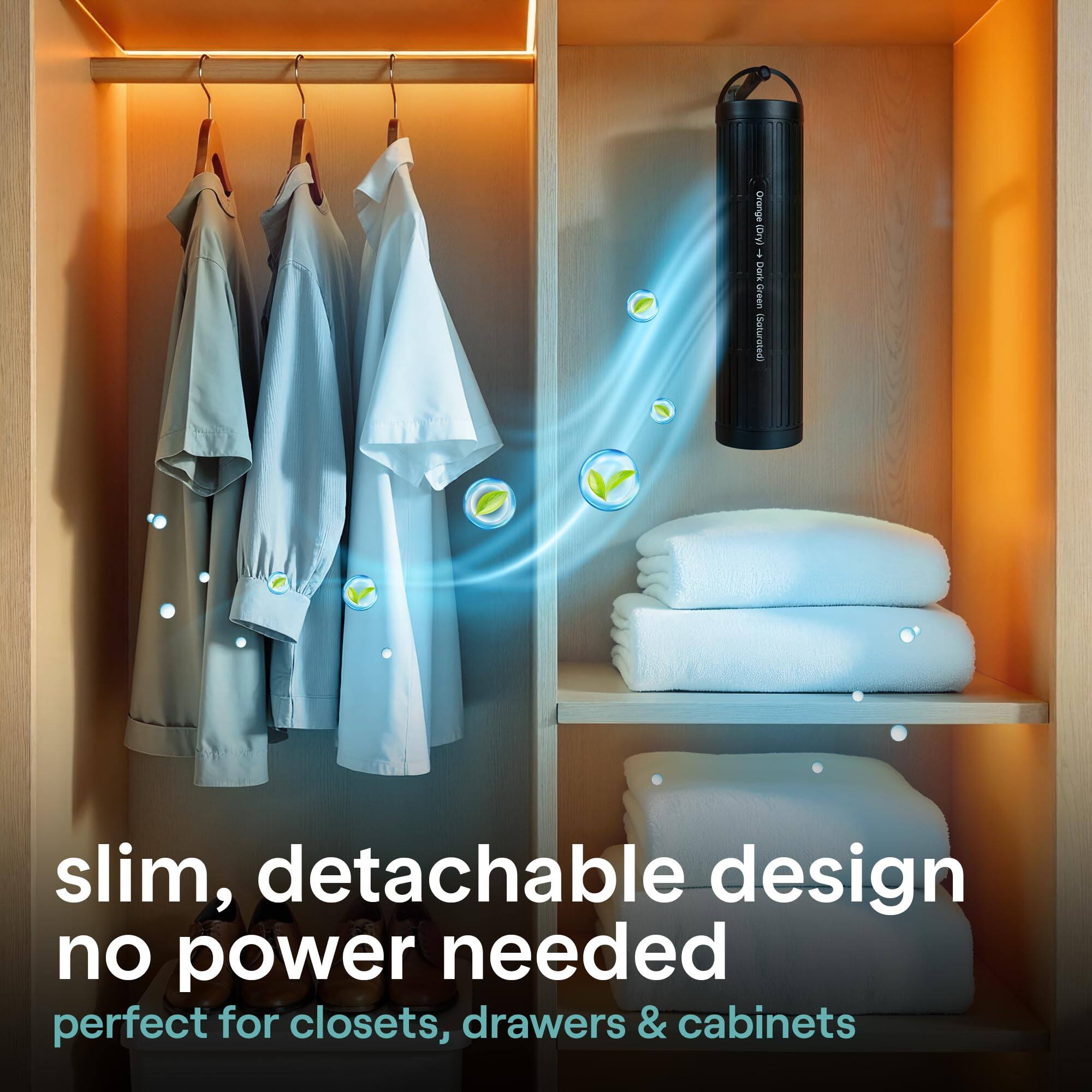 slim, detachable design  
no power needed  
perfect for closets, drawers & cabinets