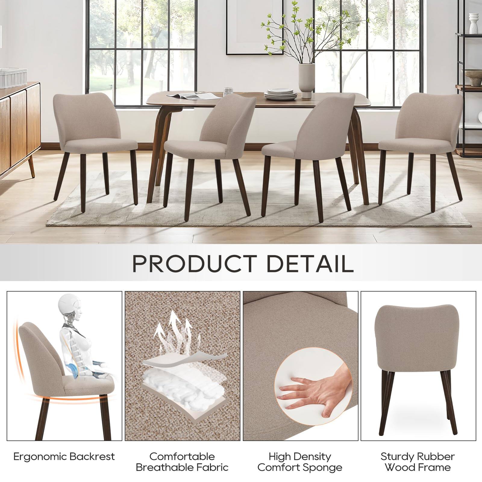 PRODUCT DETAIL

- Ergonomic Backrest
- Comfortable Breathable Fabric
- High Density Comfort Sponge
- Sturdy Rubber Wood Frame