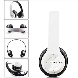 Stock Preferred - Wireless Bluetooth Headphones with Mic - White