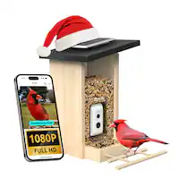 BIRDFY - Smart Bird Feeder with Camera, Bird Watching Camera with Solar Panel, AI Identify 6000+ Species - Ebony - Front_Zoom