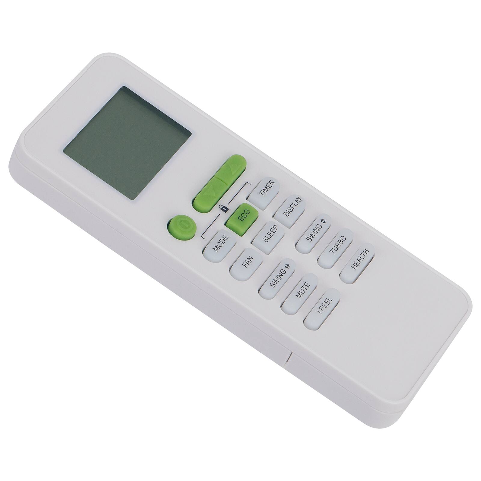 TIMER ECO DISPLAY O> SLEEP SWING MODE TURBO FAN = HEALTH SWING MUTE I FEEL