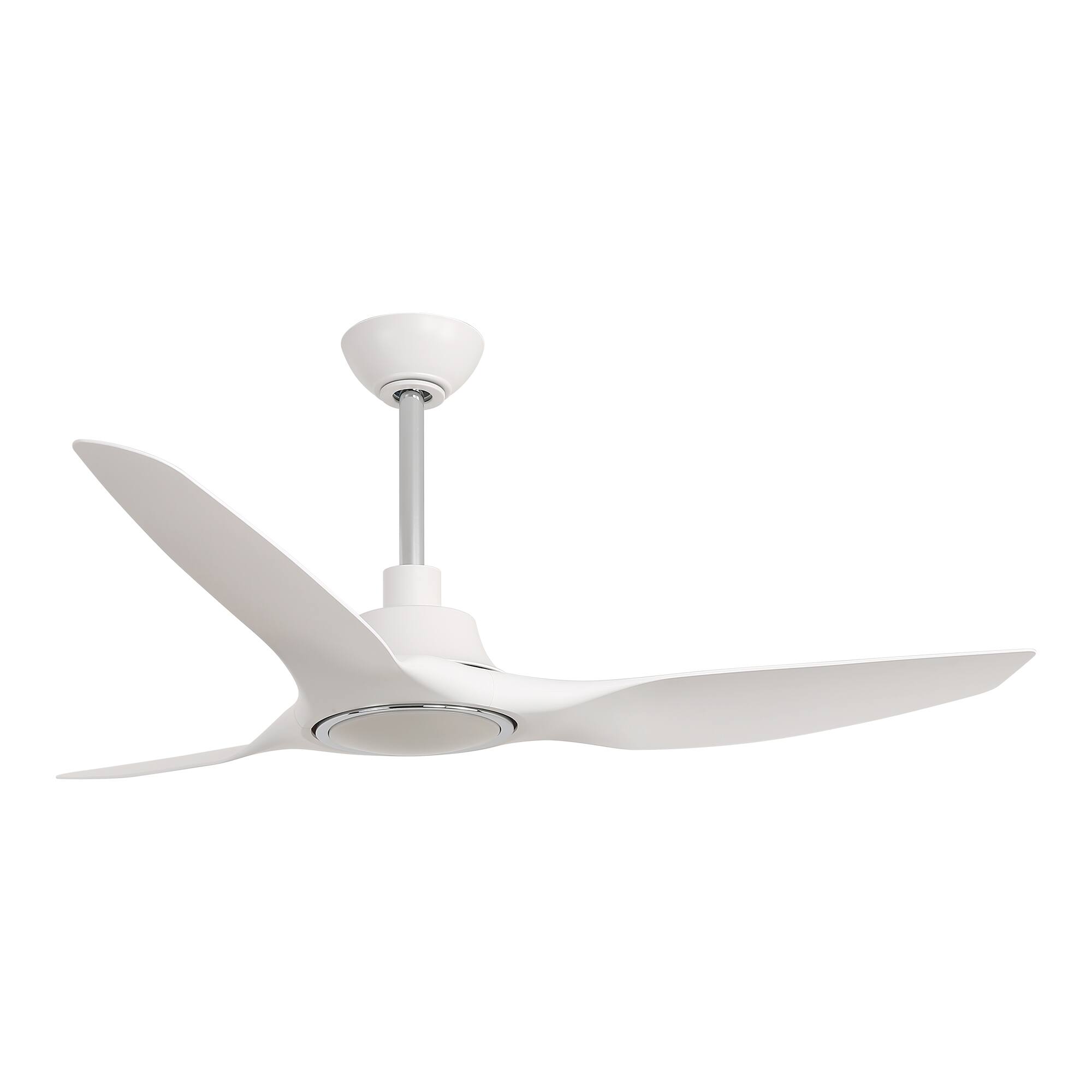 Alt View 4. Parrot Uncle - 52" Modern White Propeller Smart Ceiling Fan with Light and Remote, App Control, Voice Control - White.
