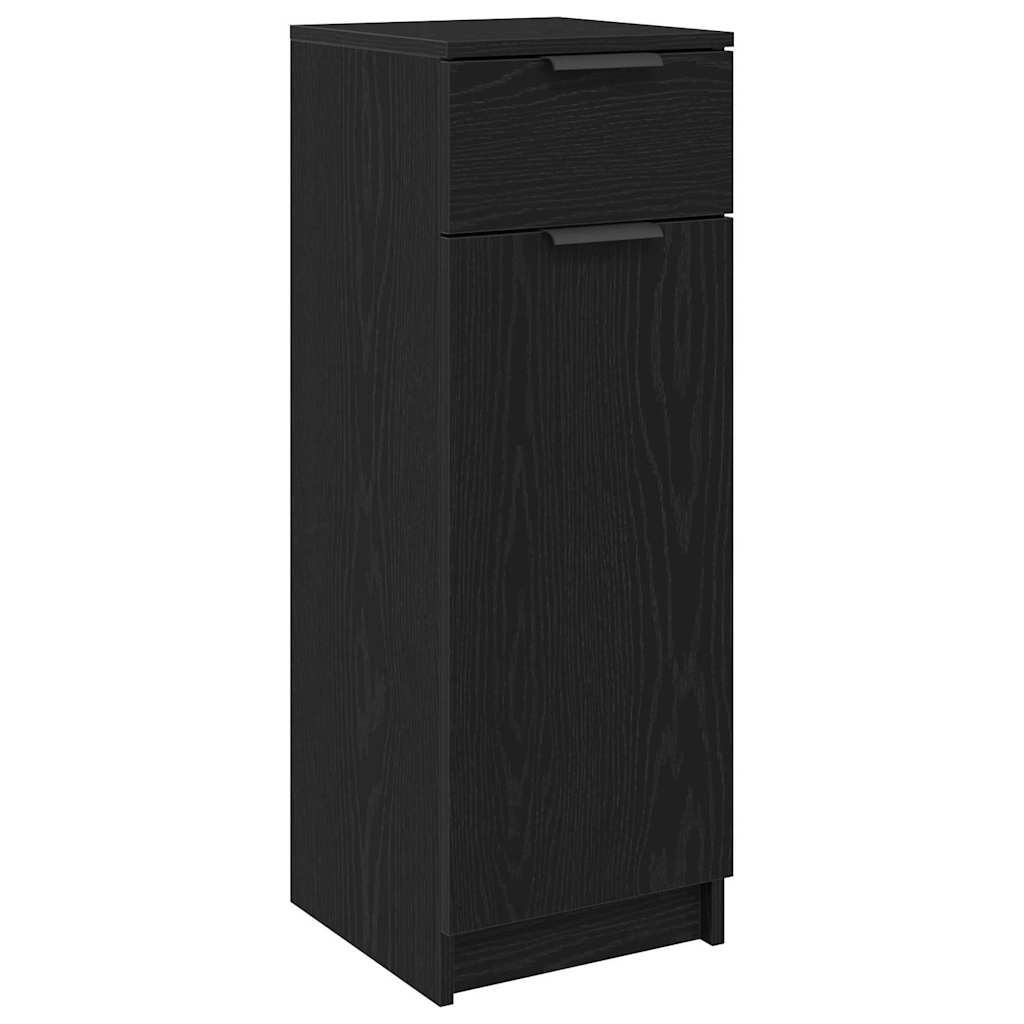 Alt View 1. Boyel Living - Artisan Black Oak Bathroom Storage Cabinet with Drawer and Shelf - Black.