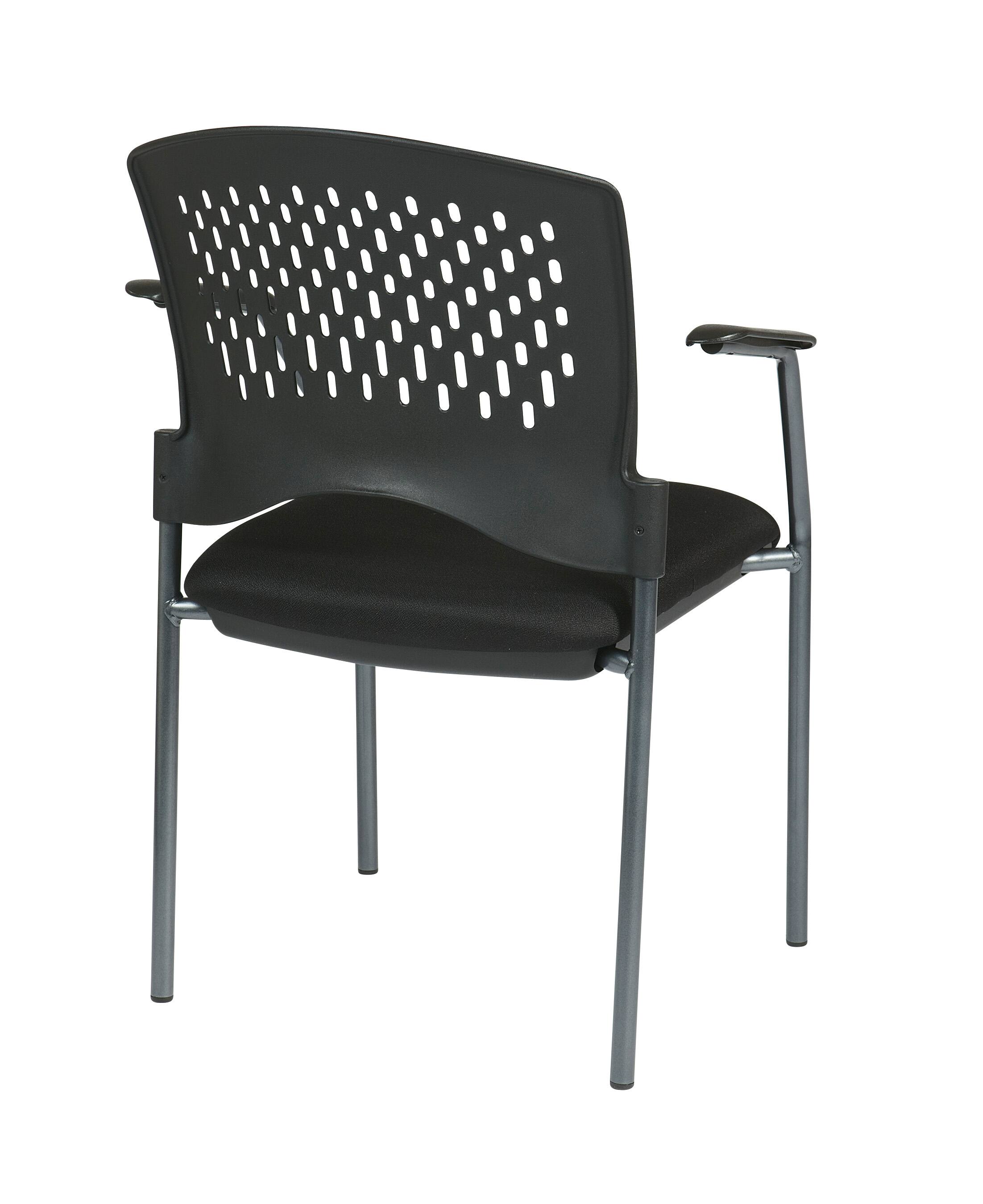 Back. Office Star Products - Titanium Finish Visitors Chair - Coal.