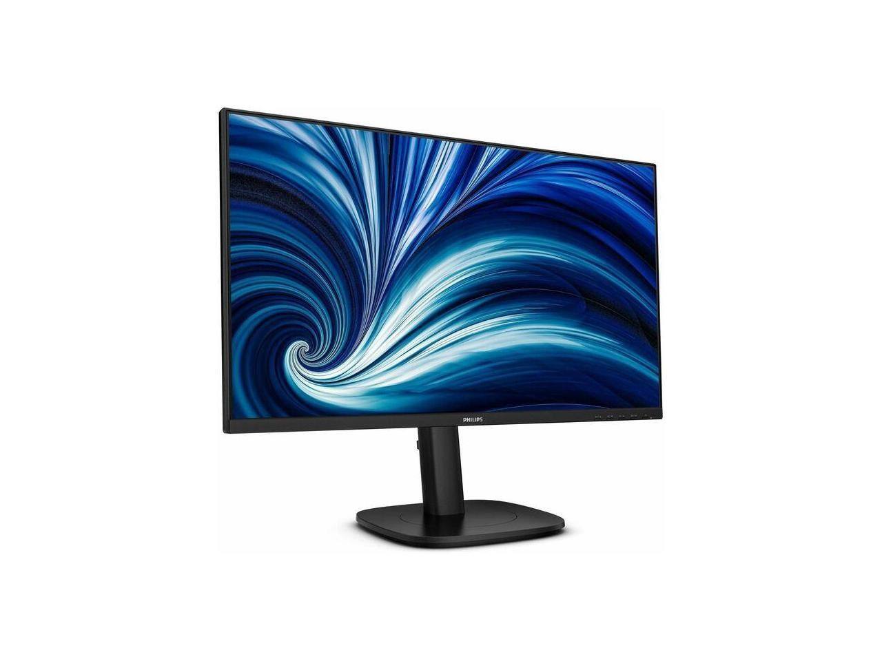 Left. Philips - PHILIPS 24B2N3200J - 24 inch Monitor, LED, FHD, VGA, DP, HDMI, USB-Hub, 4 Year Manufacturer Warranty - 24" - 23.8" - Black.
