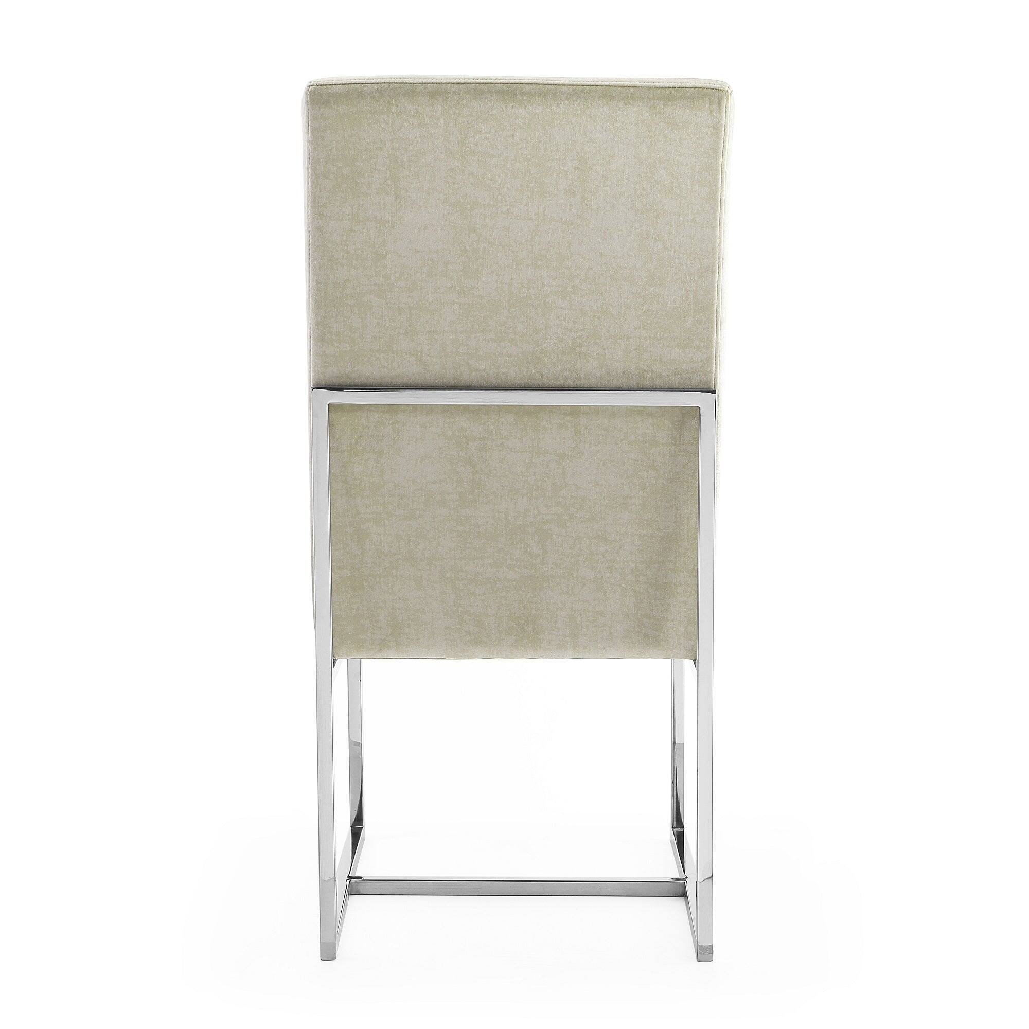 Alt View 3. Manhattan Comfort - Element Modern Metal Velvet Dining Chair - Champagne.