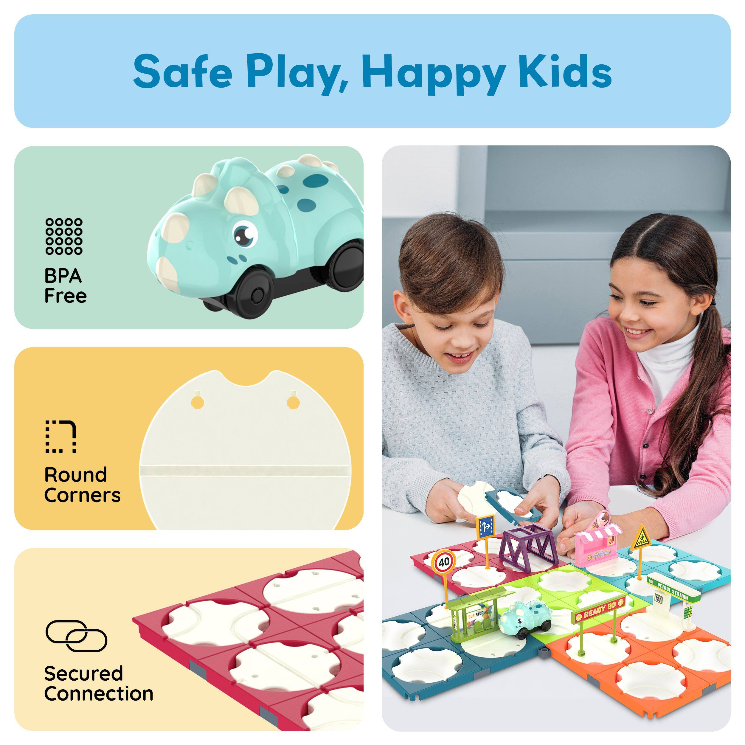 Safe Play, Happy Kids

- BPA Free
- Round Corners
- Secured Connection