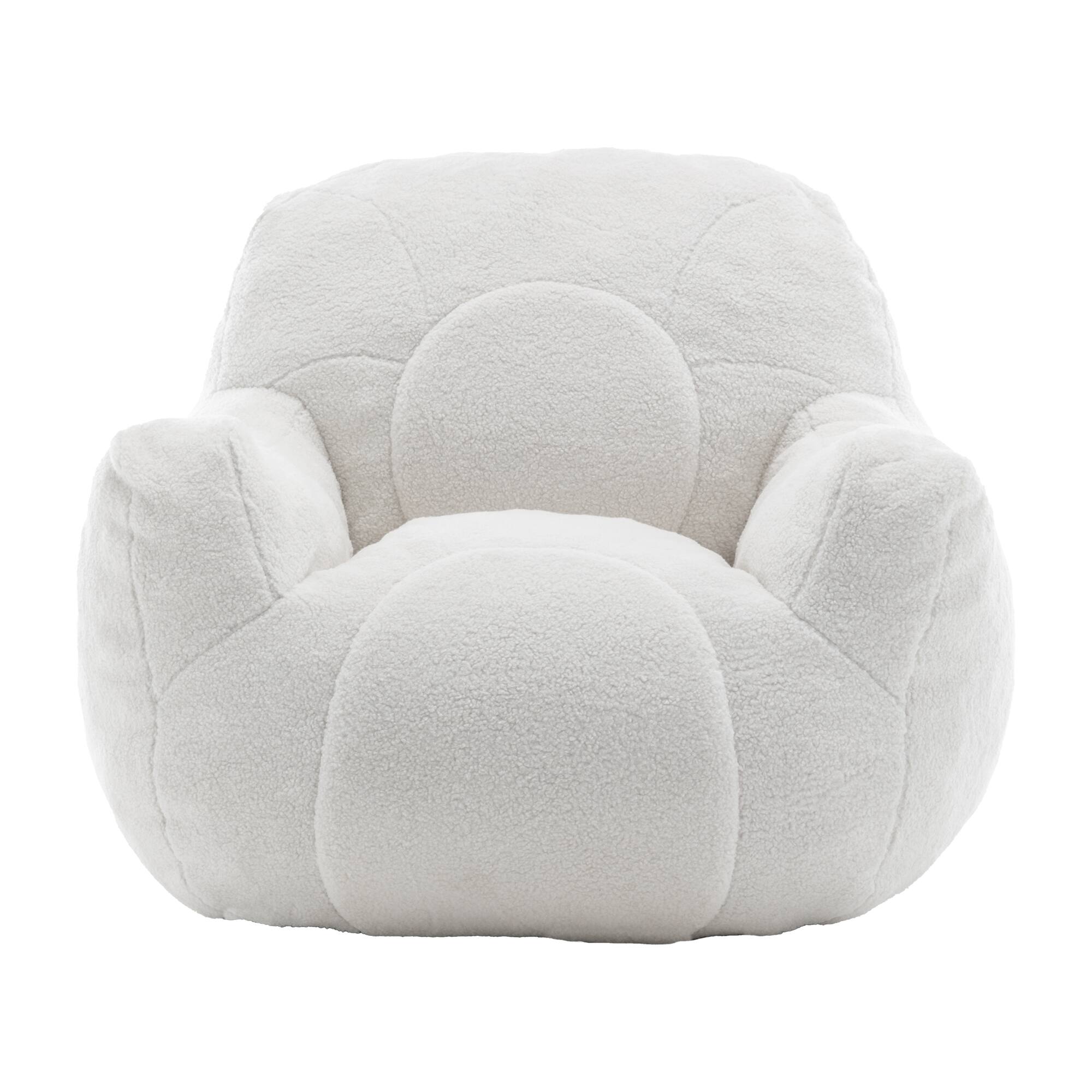 Alt View 7. GOODSILO - Premium Memory Foam Bean Bag Sofa Chair with Plush Faux Fur Cover and Ergonomic Support for Living Spaces - White.