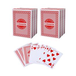 GSE Games & Sports Expert - 6-Deck Canasta Cards with Point Values, Included Canasta and Hand & Foot Game Rules - Red