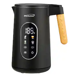 Brentwood - 1.7L 1100W Cordless Cool Touch Digital Electric Kettle with Temperature Control - Black