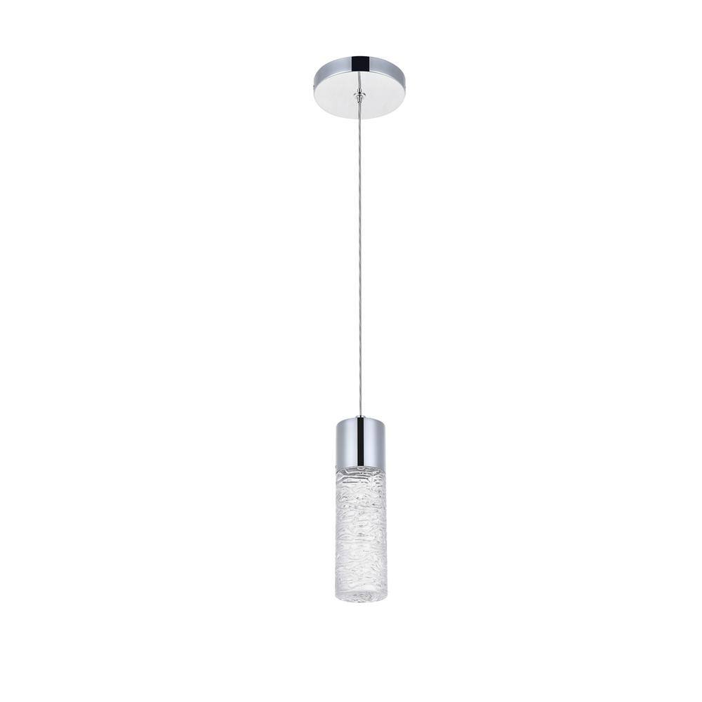 Angle. Elegant Lighting - Constellation 1 light Chrome LED Pendant - Chrome.