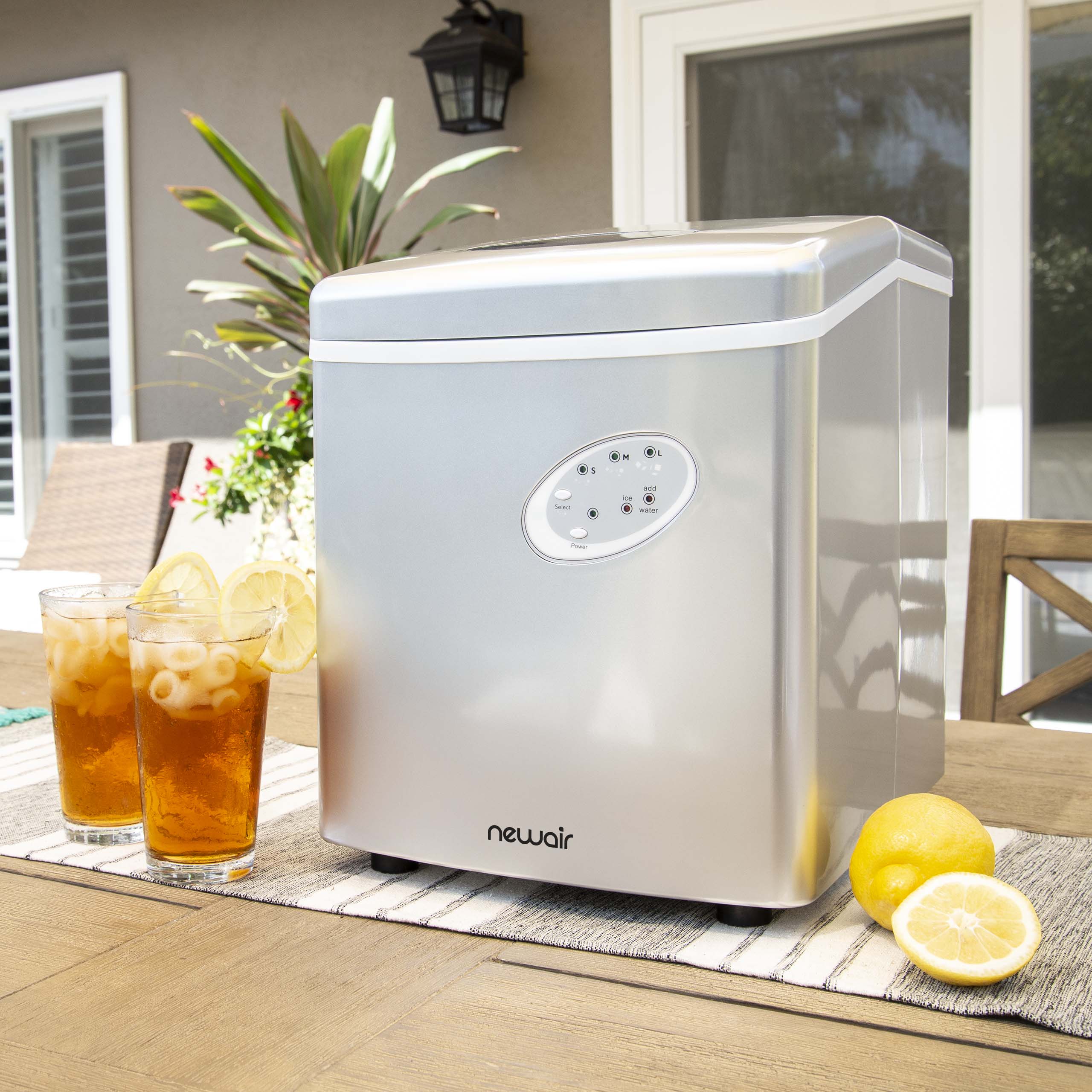 Alt View 16. NewAir - 12" 28-lb Portable Ice Maker - 3 Ice Sizes - Silver.