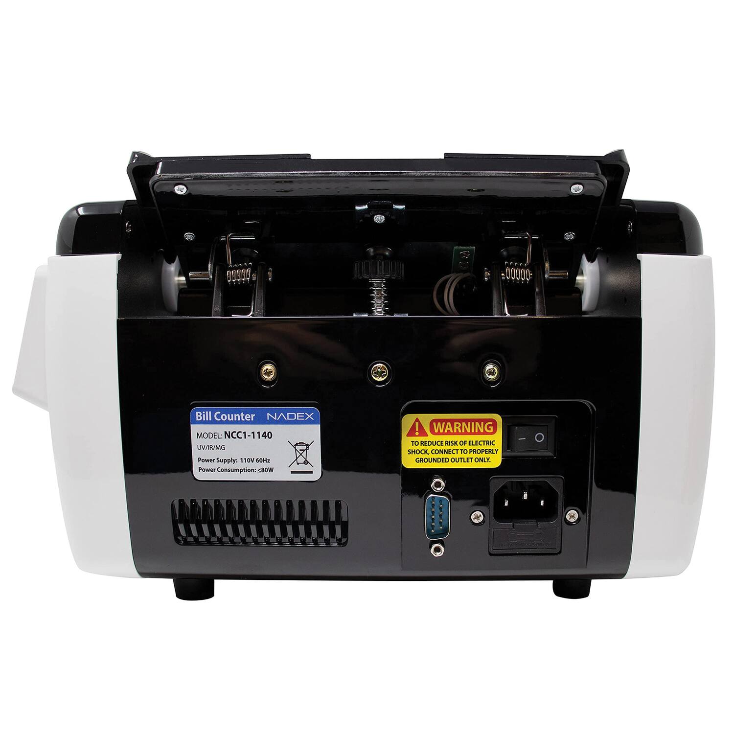 09900 00000- Bill Counter NADEX MODEL: NCC1-1140 UVR/MK Power Supply: 110V SOHE Power Consumption: 50W ! WARNING TO REDUCE RISK OF ELECTRIC SHOCK CONNECT TO PROPERLY GROUNDED OUTLET ONLY