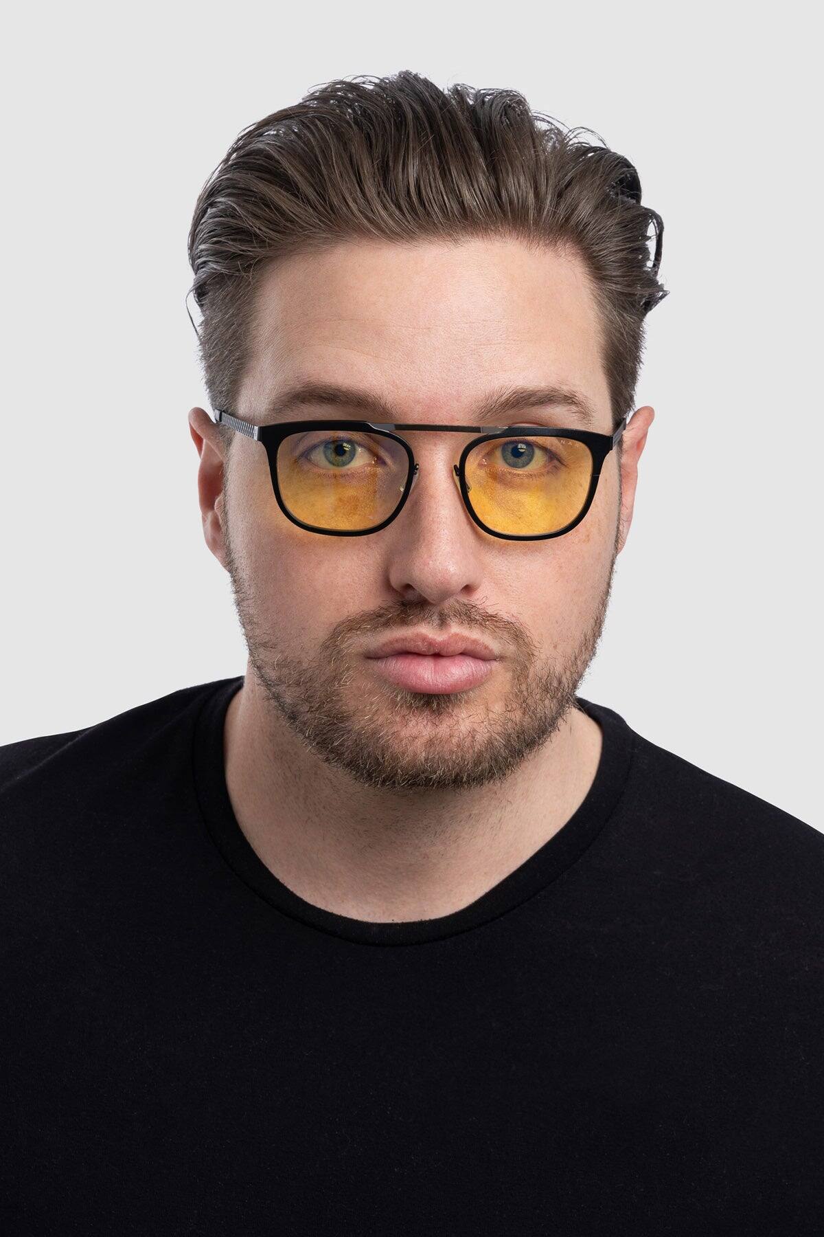 Alt View 1. GUNNAR - GUNNAR Computer Glasses  -  Pismo, Onyx Gold, Amber Lens - Blue Light Blocking, Relieve Dry Eye, Anti Glare - Onyx/Silver.