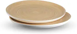 Lexa - Bamboo Serving Plate Set, 12 Inch x 2 - White