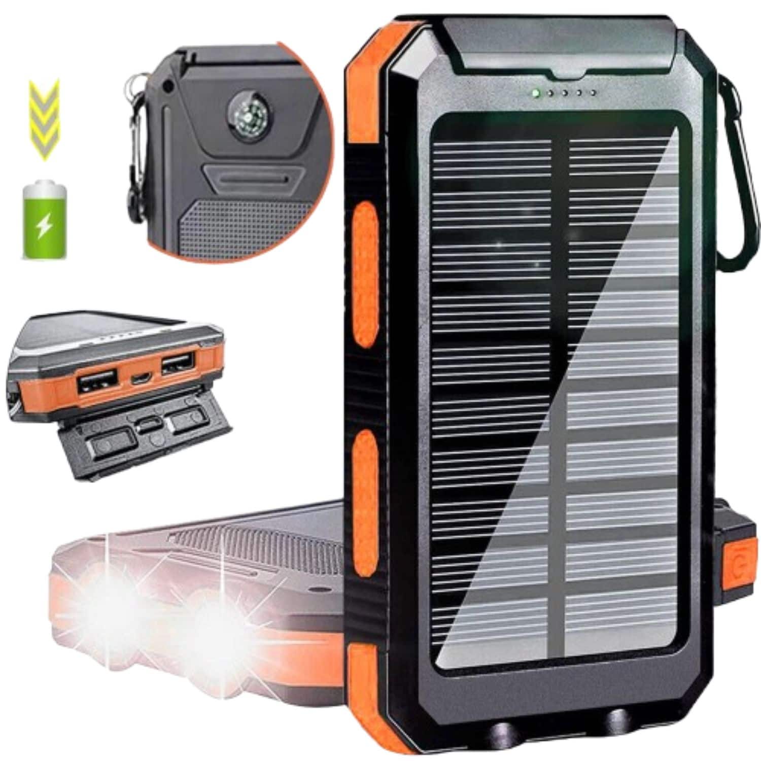 Front. Home Collection - Super 40000mAh Solar Power Bank USB Portable Charger for Cell Phones – Orange.