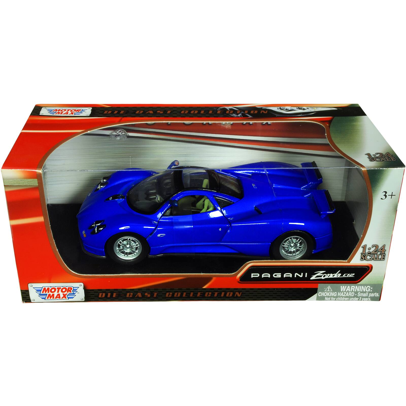 Pagani Zonda C12 Blue 1/24 Diecast Car Model by Motormax