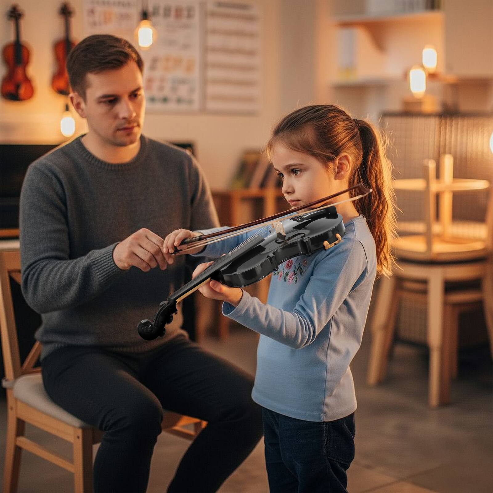 Left. Winado - Violin for Beginners Students, Acoustic Violins 4/4, Full Size Fiddle Kit with Case, Bow, Rosin, Adult Teens Age 11+.