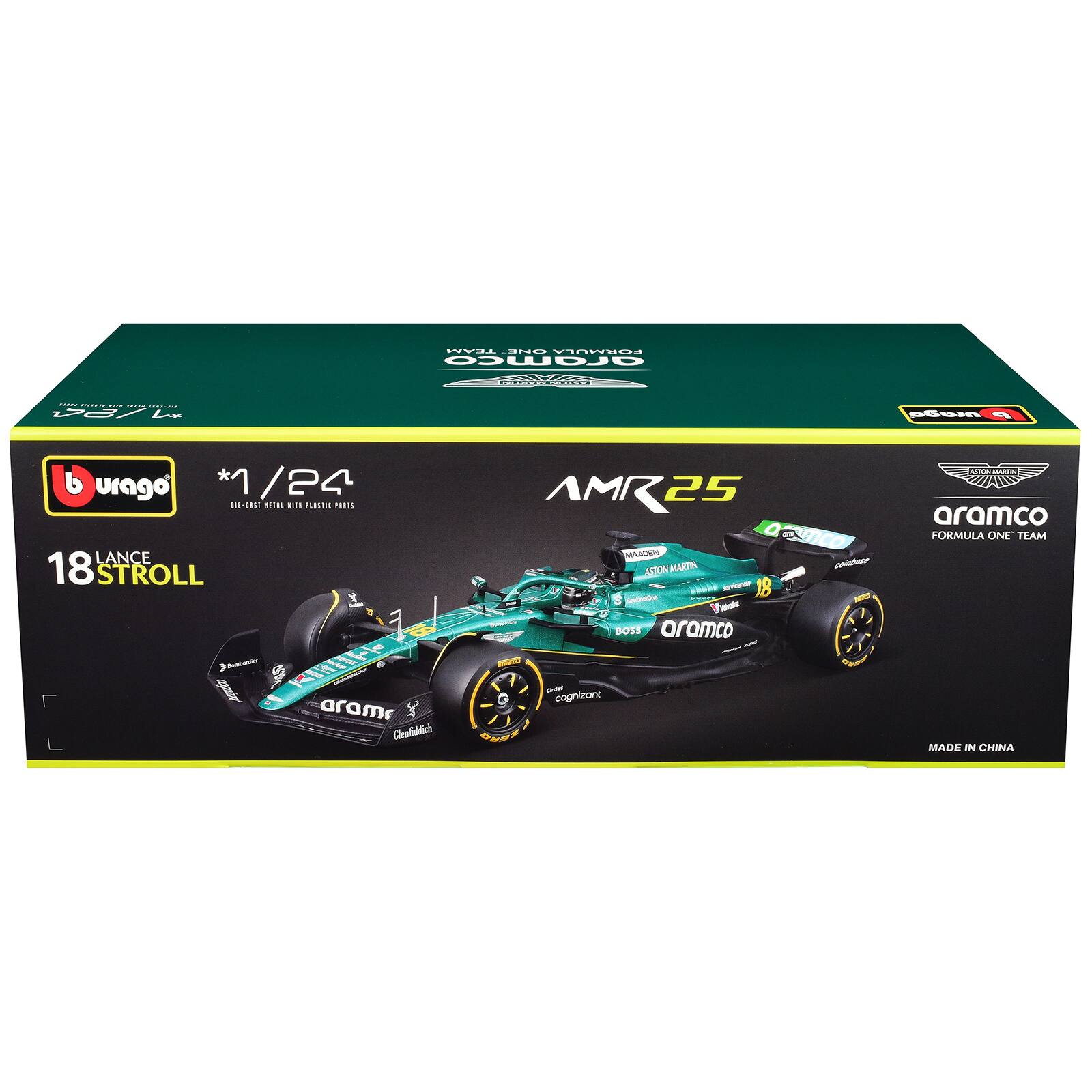 1/24 R-11 is the AMR25 of Lance Stroll - aura IF I am Y Gradididad AMR25 mco WLAE ASTONMARTIN me ALUIN DDE - 18 - - - - BOSS aramco : - - cognizani A WOS . AR aramco FORMULA ONE TEAM MADE IN CHINA