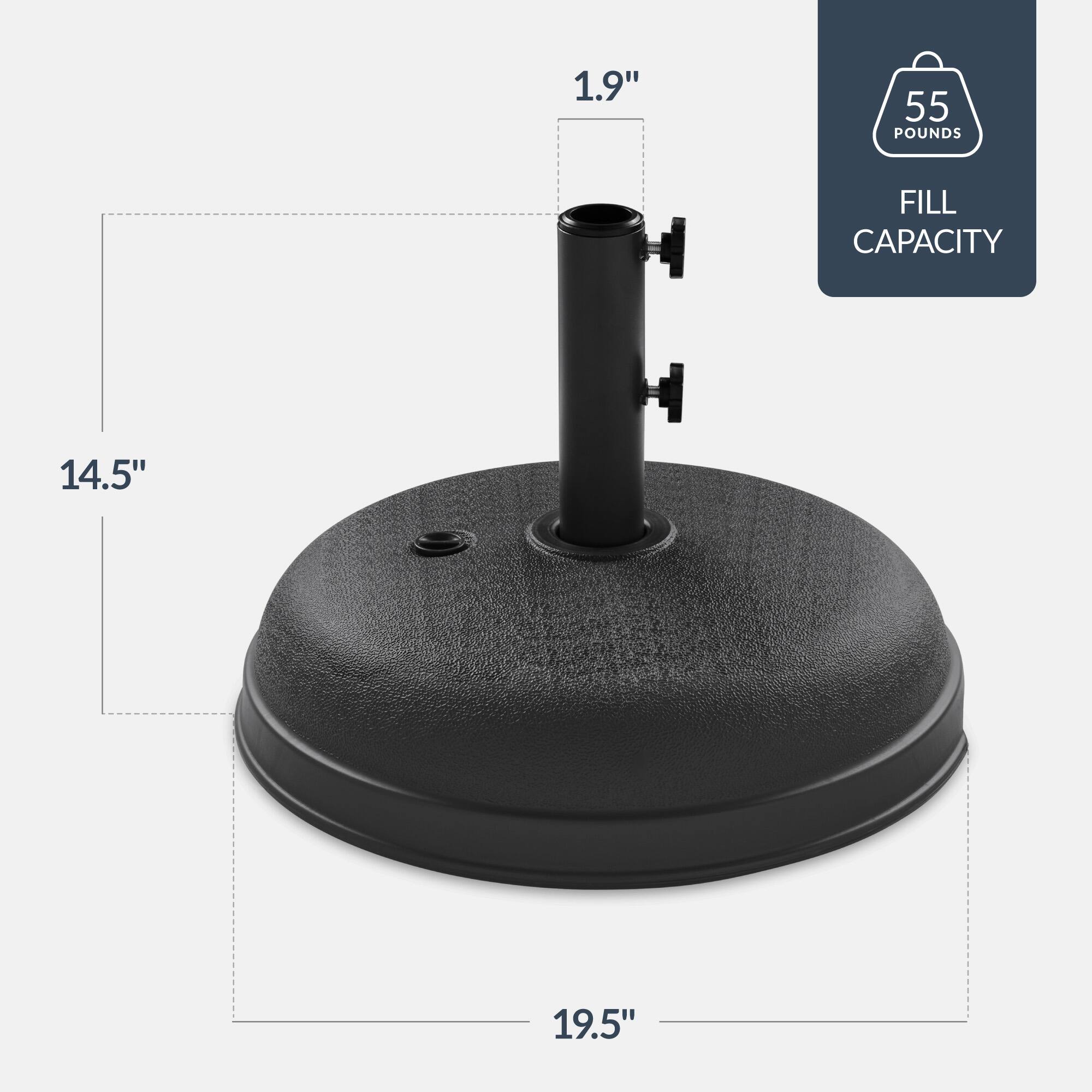 1.9"  
14.5"  
19.5"  
55 POUNDS FILL CAPACITY