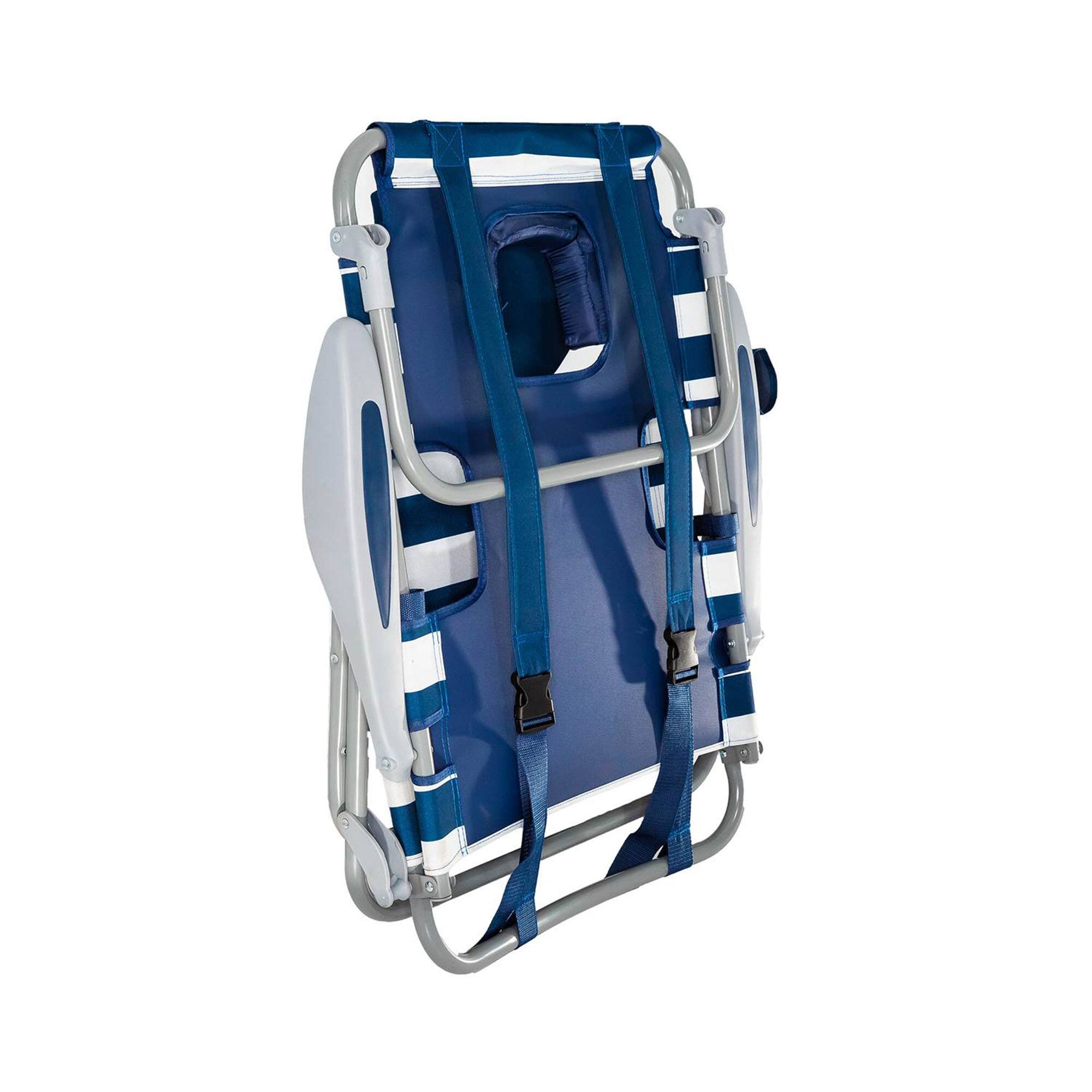 Alt View 8. Ostrich - Ostrich On-Your-Back Outdoor Reclining Beach Pool Camping Chair, Blue Stripe - Striped.