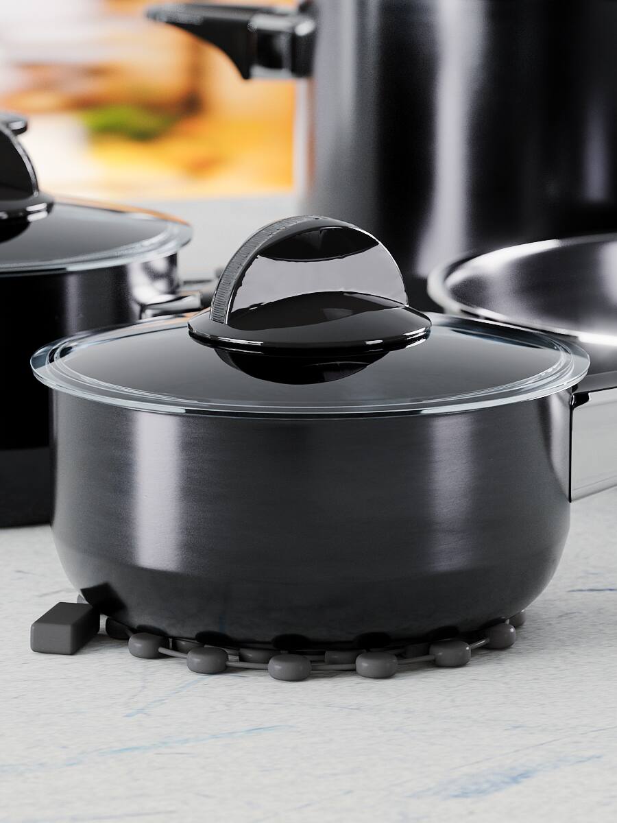 Alt View 5. Empava - 46-in L Multi-Purpose Silicone Pizza Tools Pie Weights Chain and Trivet - Black.