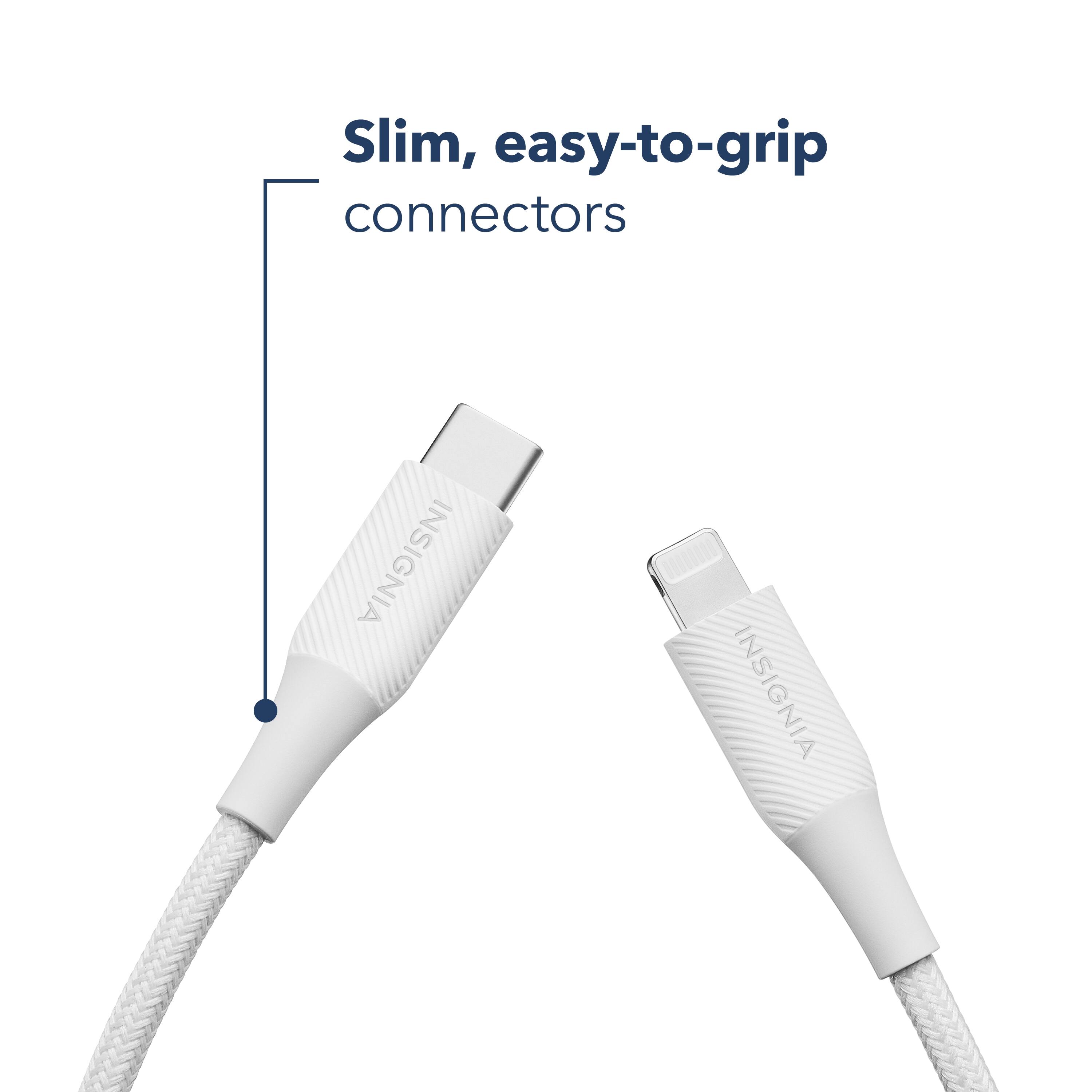 Slim, easy-to-grip connectors are used by Insignia.