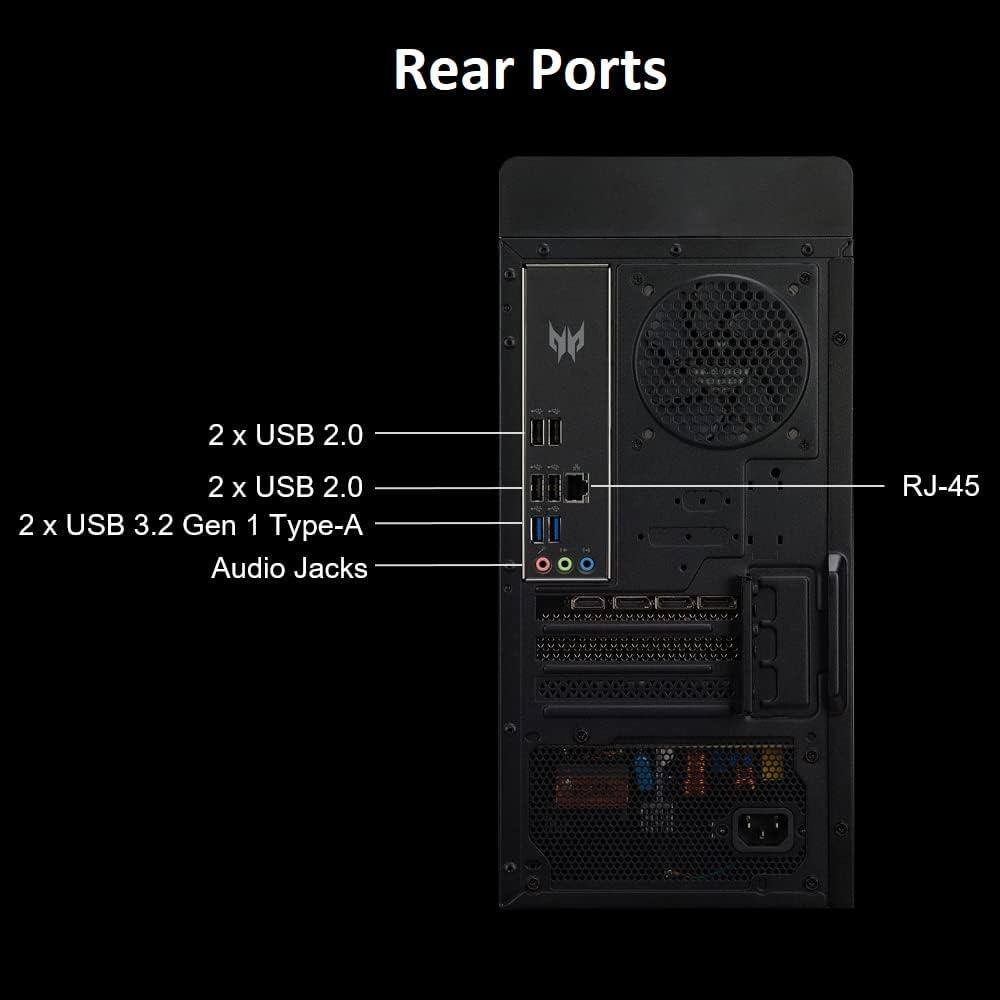 Rear Ports

- 2 x USB 2.0
- 2 x USB 2.0
- 2 x USB 3.2 Gen 1 Type-A
- Audio Jacks
- RJ-45