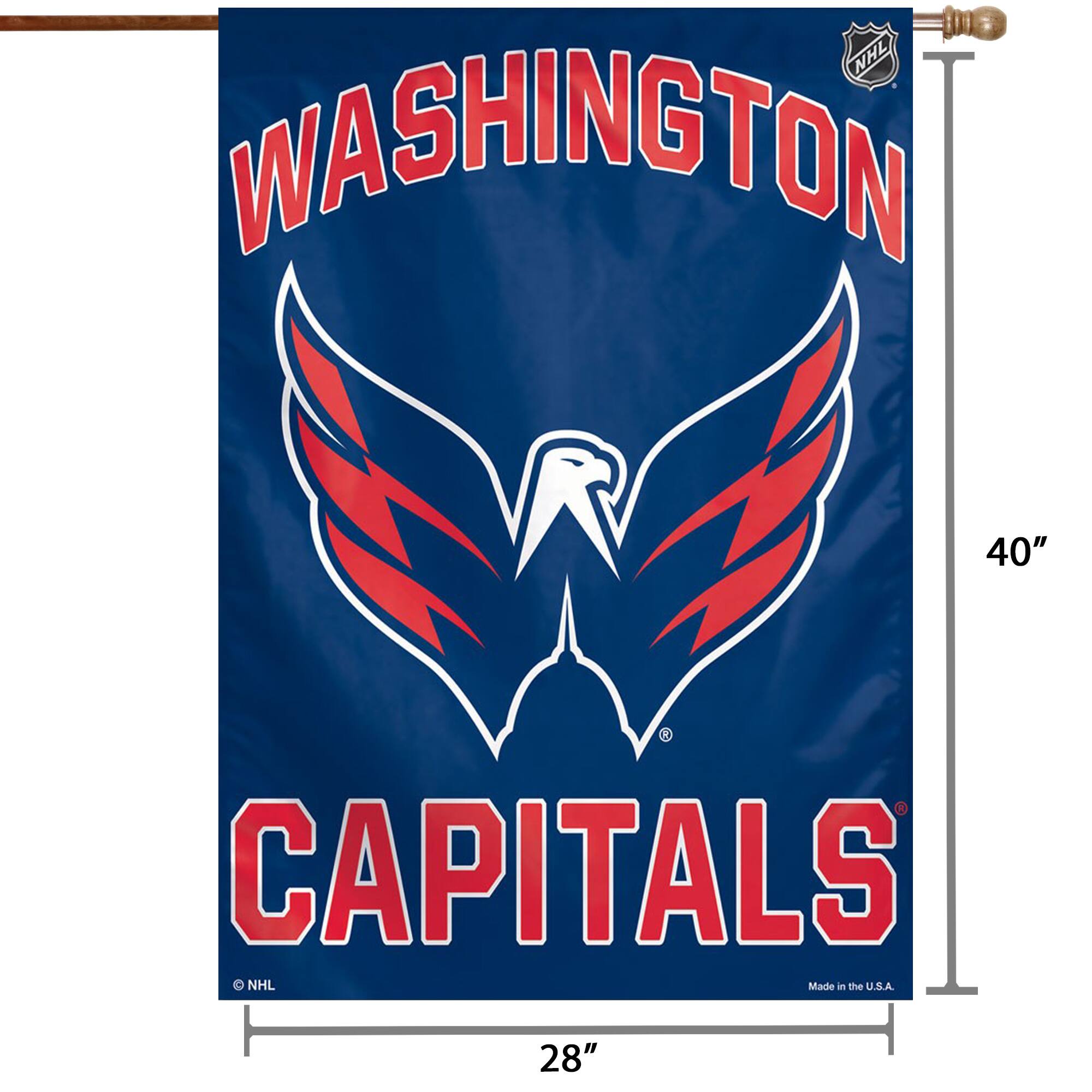 NHL WASHINGTON  
CAPITALS  

Made in the U.S.A.  

40" x 28"