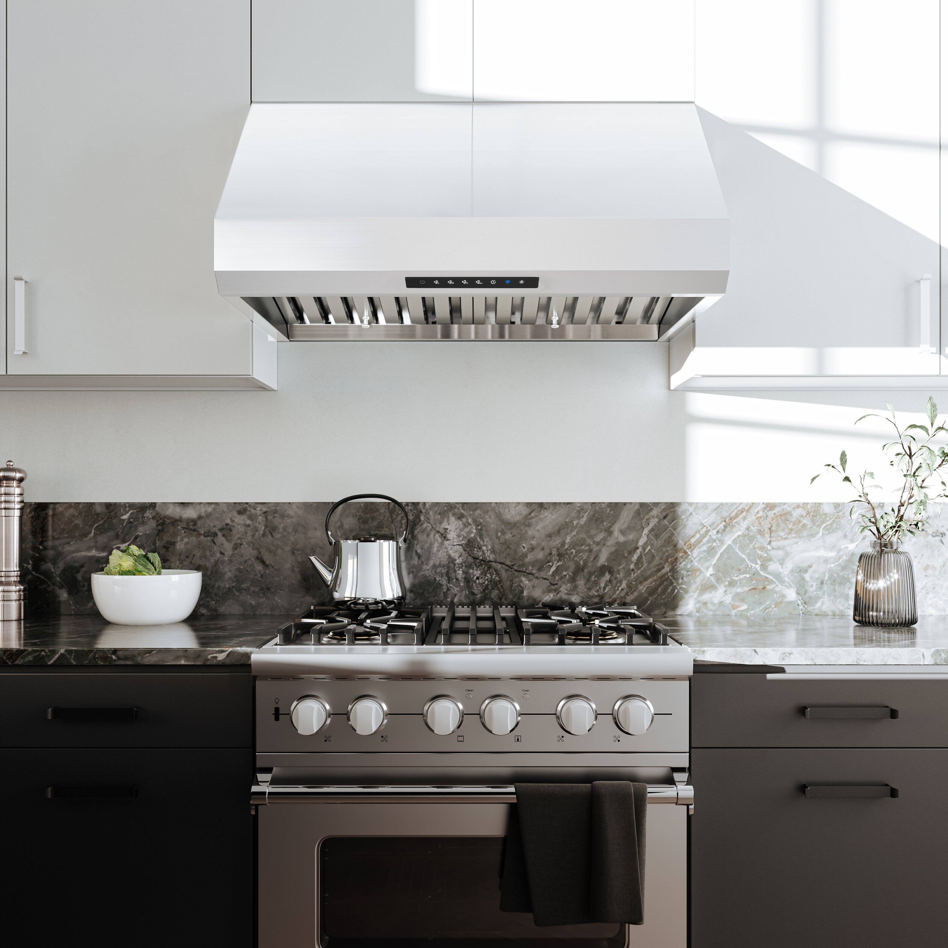 Alt View 2. Hauslane - Hauslane PRO Series PRO500 36" Versitile Under Cabinet or Wall Mounted Range Hood with Smart App Control - Silver.