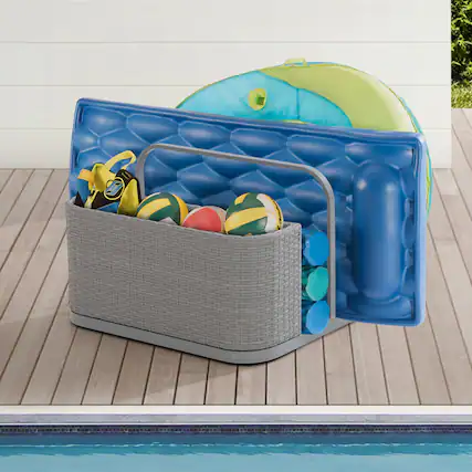 Front. SUNJOY - Sunjoy Pickford Pool Float Storage Rack (Grey).