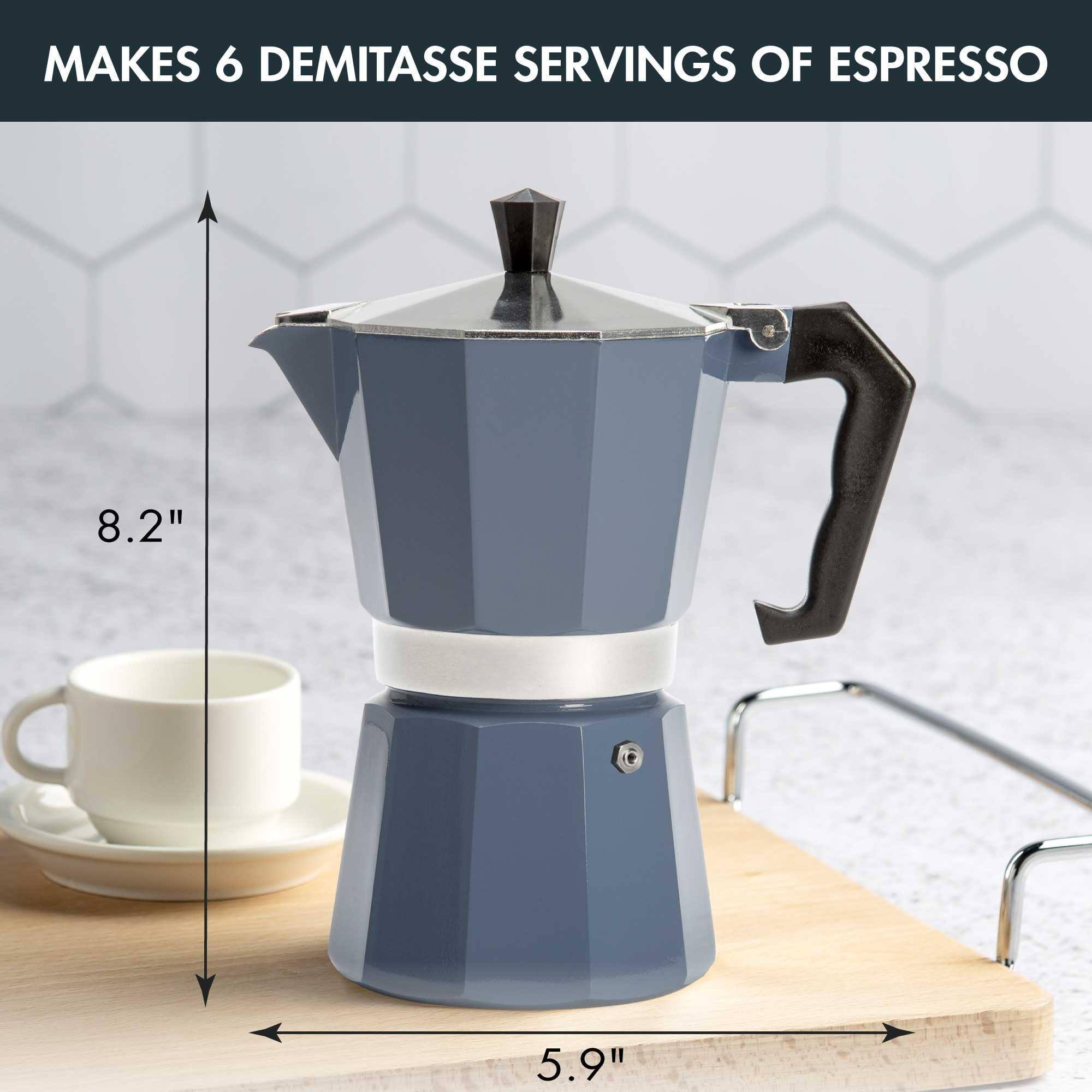 MAKES 6 DEMITASSE SERVINGS OF ESPRESSO

8.2"

5.9"