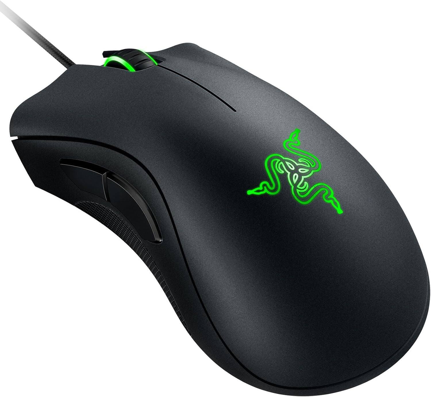 Alt View 1. Razer - Razer DeathAdder Chroma Gaming Mouse with Multi-Colour RGB Backlight Ergonomic Gaming Mouse and 10,000 dpi Sensor - Black.
