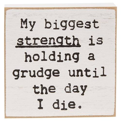 My biggest strength is holding a grudge until the day I die.
