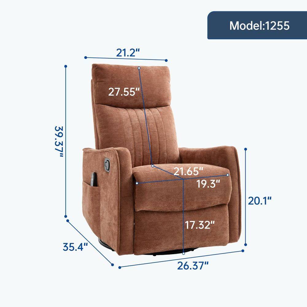 Model: 1255  
Dimensions:  
- Width: 21.2"  
- Depth: 27.55"  
- Height: 39.37"  
- Seat Height: 21.65"  
- Seat Depth: 19.3"  
- Arm Height: 20.1"  
- Arm Width: 17.32"  
- Overall Width: 35.4"  
- Overall Depth: 26.37"