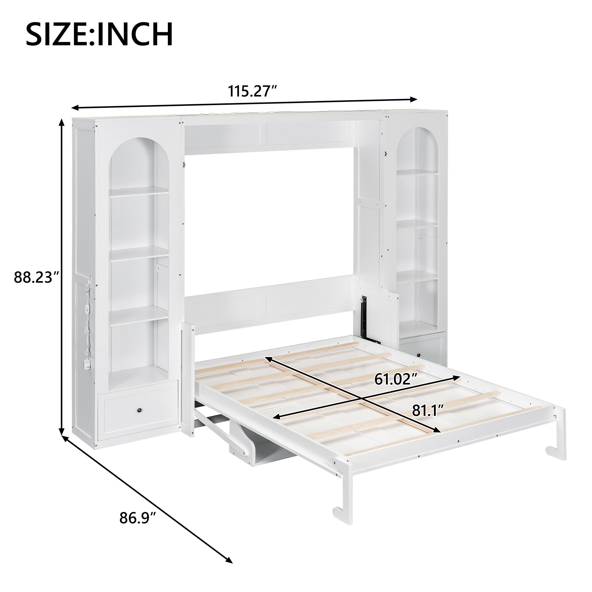 SIZE: INCH  
115.27"  
88.23"  
61.02"  
81.1"  
86.9"