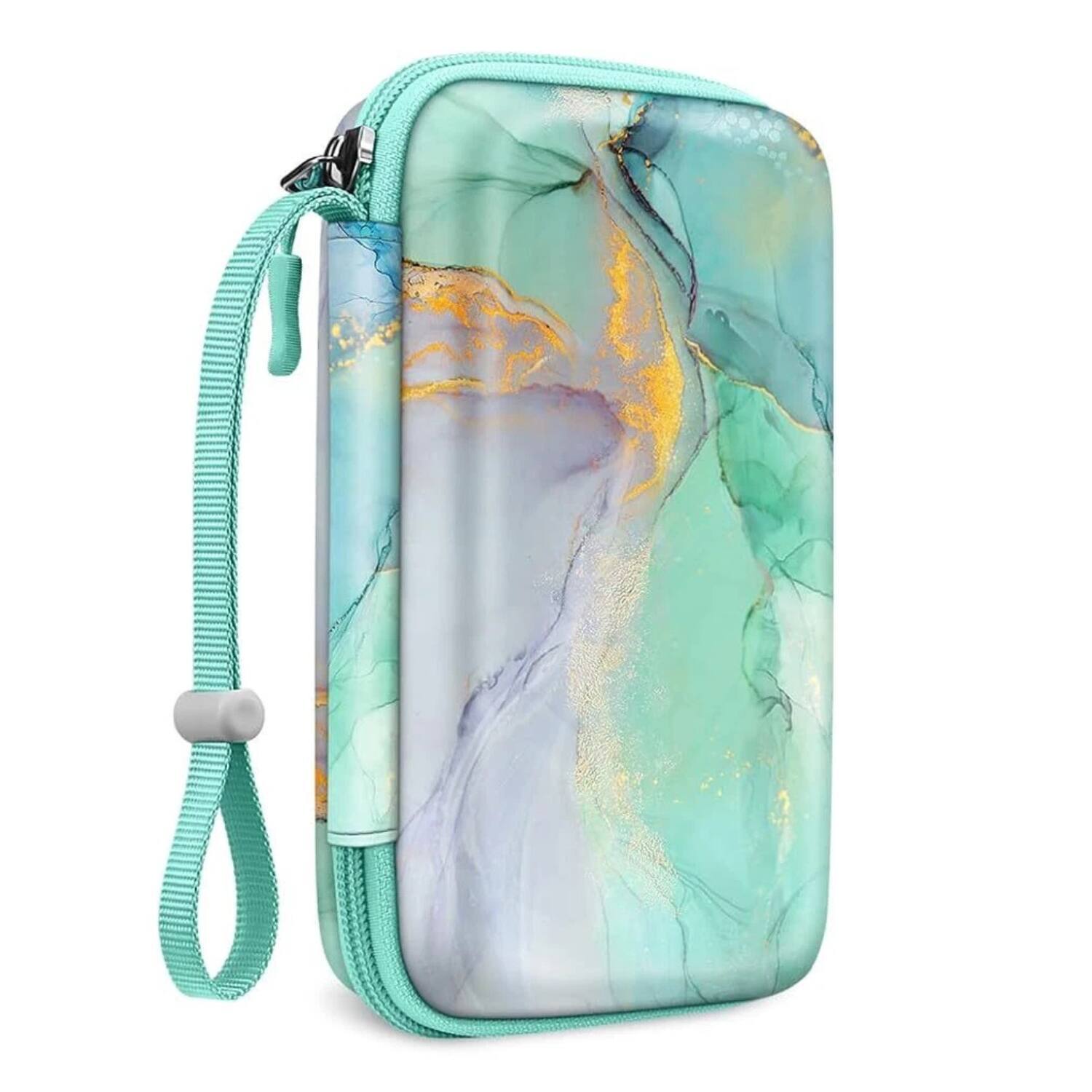 Front. Stock Preferred - Hard Carrying Case for Kodak Step / Mini 2 HD / Mini 2 Retro / PRINTOMATIC / Smile - Emerald Marble.