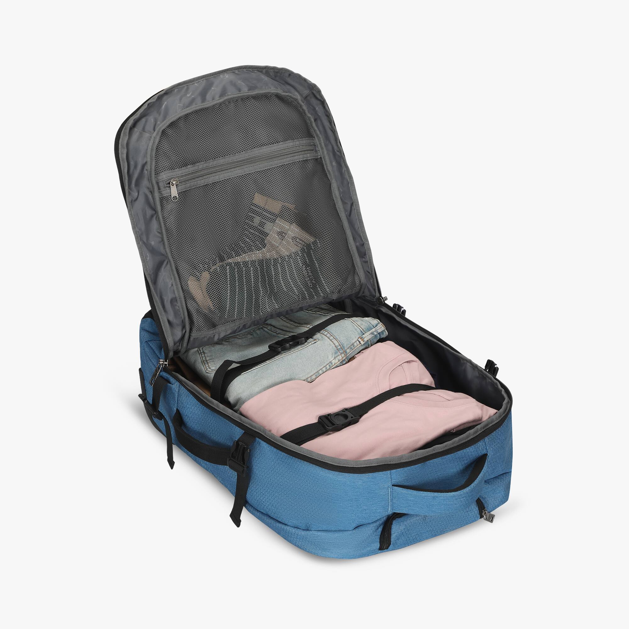 Alt View 1. Hynes Eagle - Rolling Travel Backpack Set (63L) - Aqua Blue.