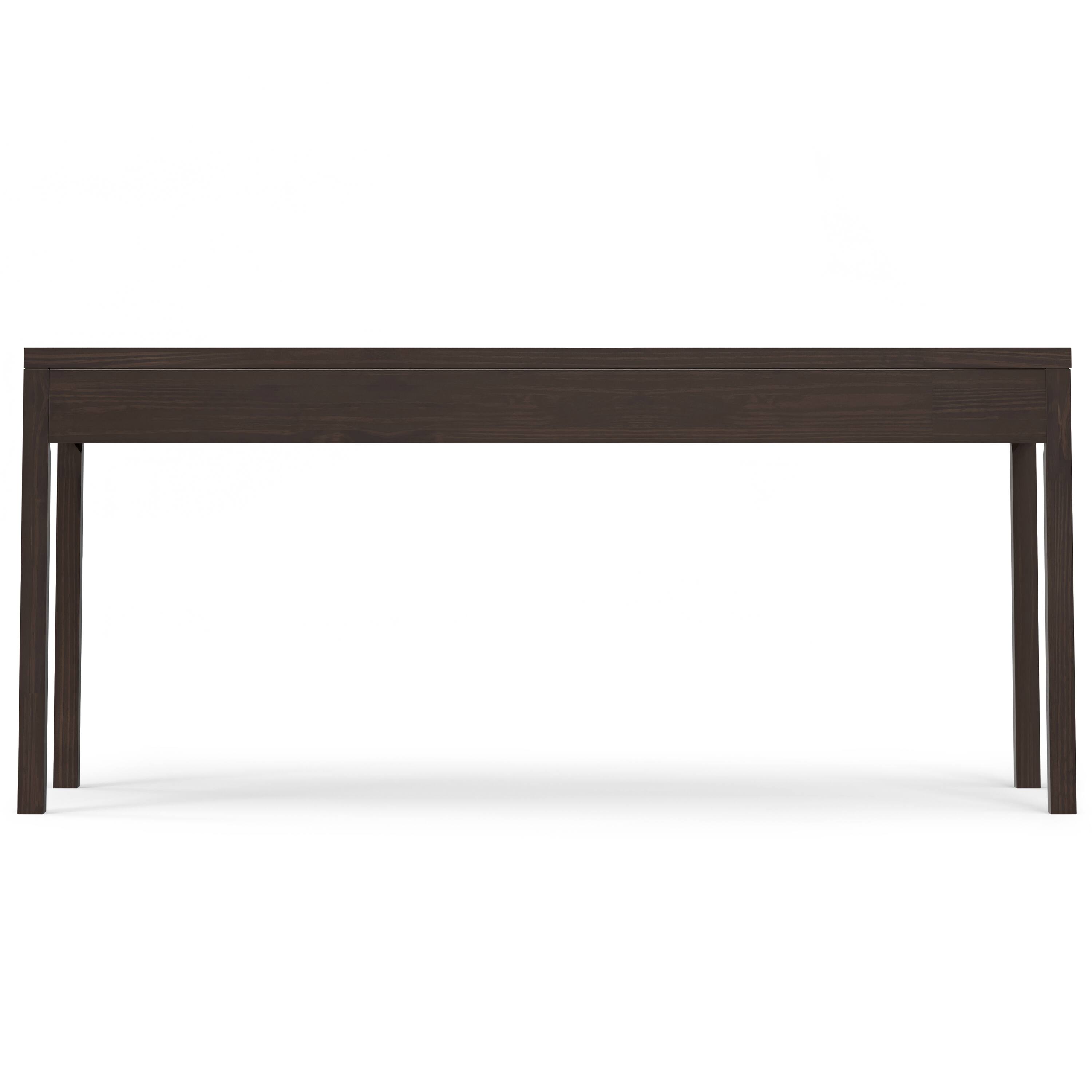Alt View 1. Simpli Home - Hollander SOLID WOOD Contemporary Modern 72 inch Wide Wide Desk in Warm Walnut Brown - Warm Walnut Brown.