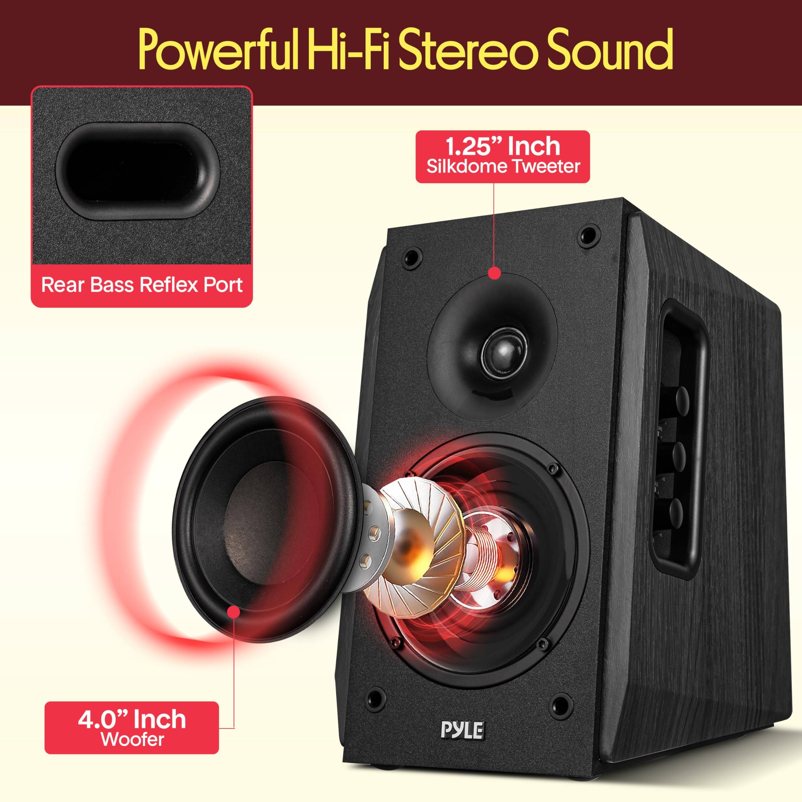 Powerful Hi-Fi Stereo Sound  
1.25" Inch Silk Dome Tweeter  
4.0" Inch Woofer  
Rear Bass Reflex Port  
PYLE